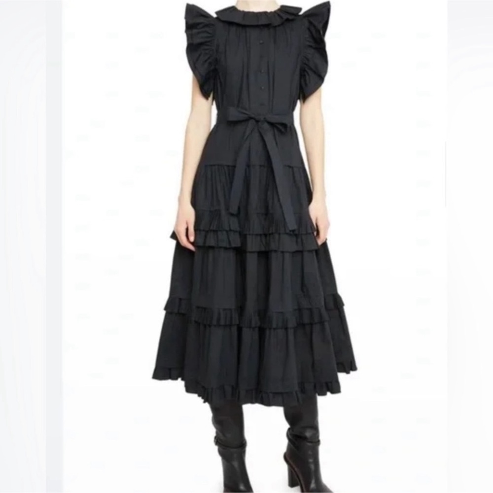ULLA JOHNSON elsie dress in black Sz 4 - Picture 1 of 5